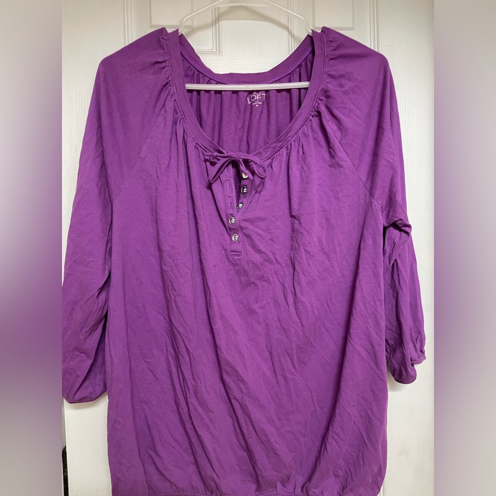 LOFT Women's Vibrant Purple Blouse
